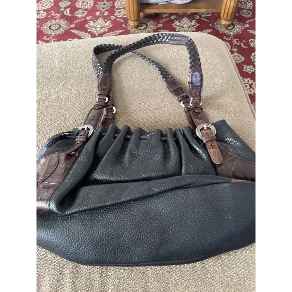 Brighton Brown Leather Satchel Handbag Purse Shoulder Bag UOO6046 (TD)